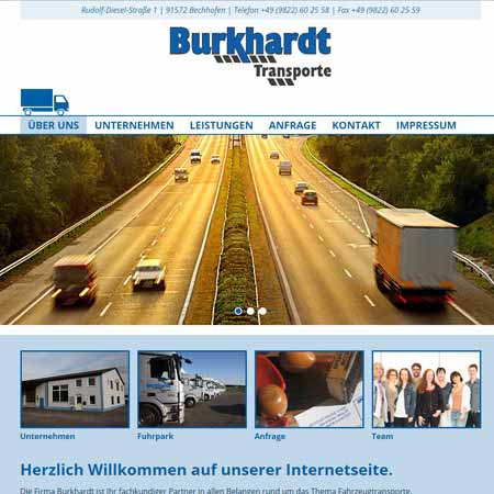 Webseite für Burkhardt Transporte